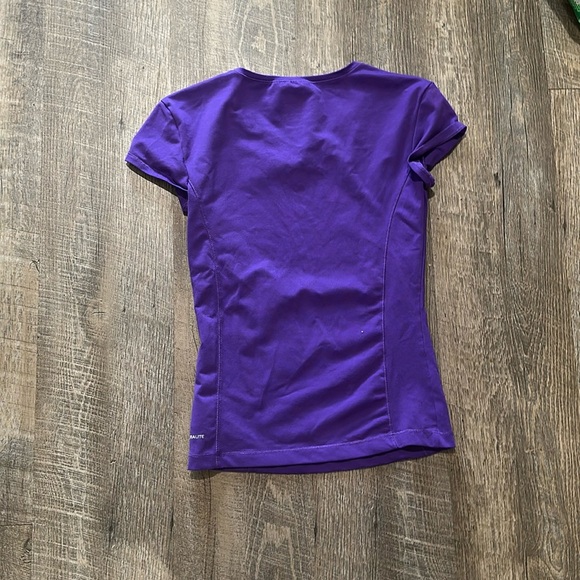 Adidas Fitted Purple Cap Sleeve Tee - Picture 3 of 3